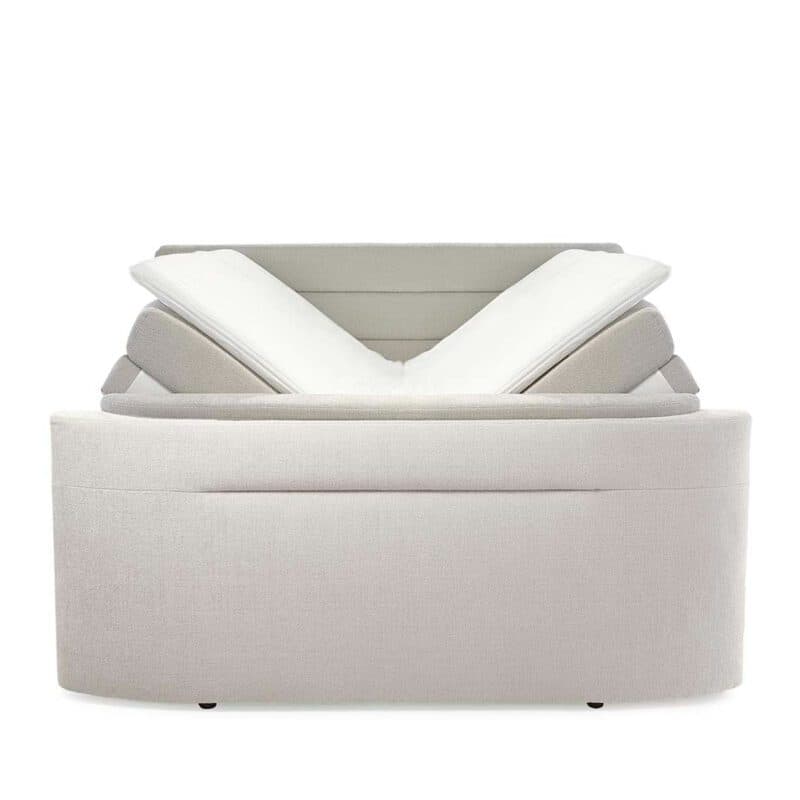 Trendstore Jella Mix Boxspringbett in Textilbezug beige mit 2 x Bettkasten.