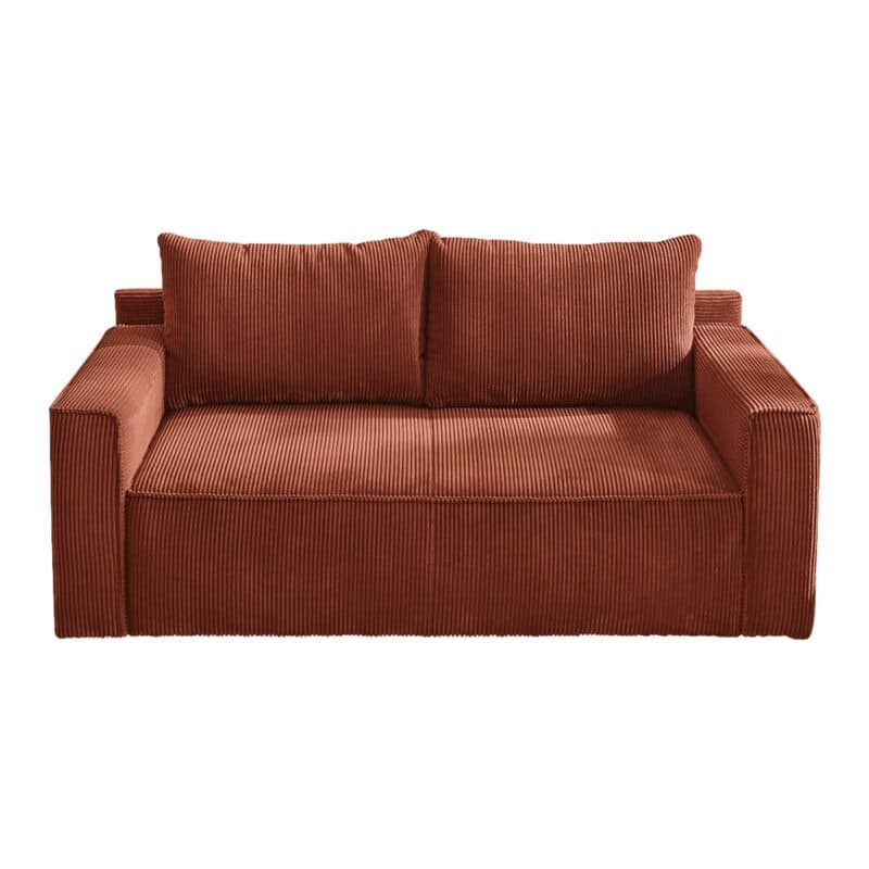 Trendstore Jaboah ´Schlafsofa in Bezug Cord light rostrot.