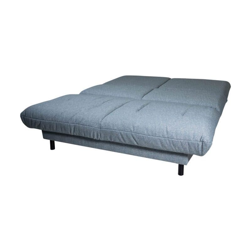 Brühl Quint Bettsofa in Bezug 2488 0060 mit Füßen in schwarz pulverbeschichtet.