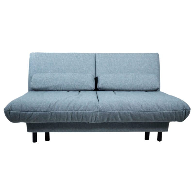 Brühl Quint Bettsofa in Bezug 2488 0060 mit Füßen in schwarz pulverbeschichtet.