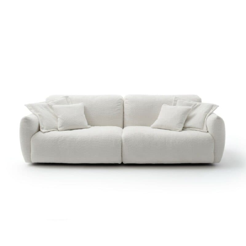 Raum.Freunde Till Sofa mit Bouclé Bezug in Offwhite - frontl