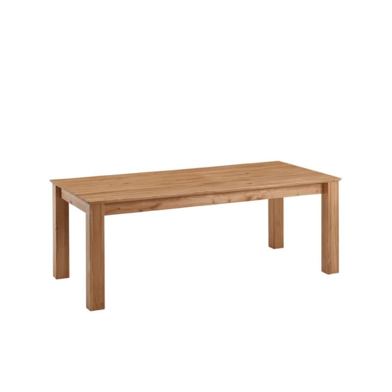 Trendstore Gereon Esstisch aus Wildeiche massiv geölt mit Auszugsfunktion und zwei Einlegeplatten.