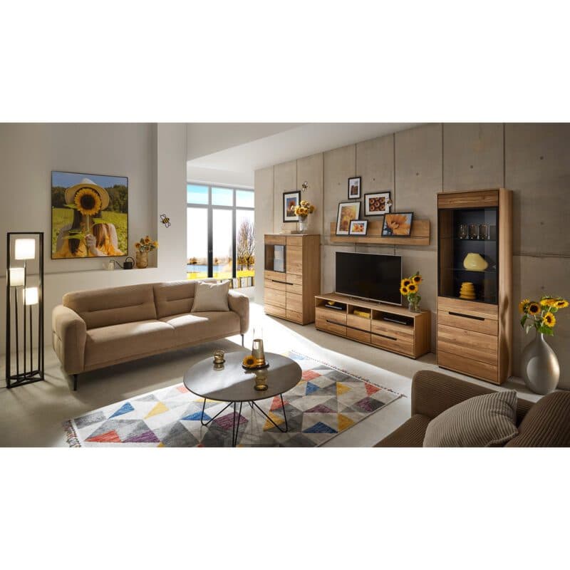 Trendstore Hania Sofa mit Cordbezug in Hellbraun als Wohnbeispiel
