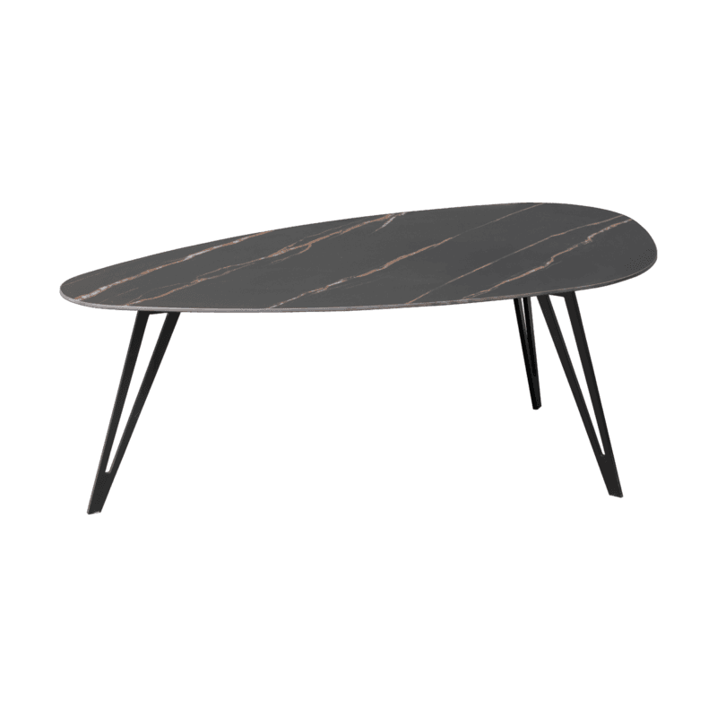 Trendstore Marica Couchtisch 2er-Set mit Steinplatte - größerer Tisch