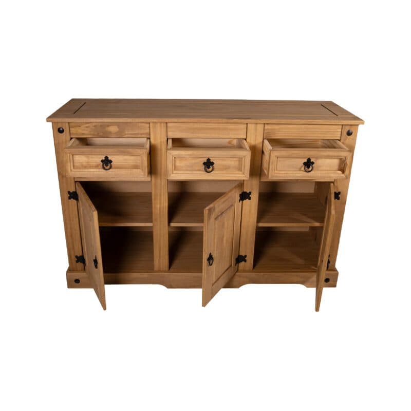 Liadomo Arizona Sideboard aus Kiefernholz gewachst mit 3 Türen und 3 Schubkästen.