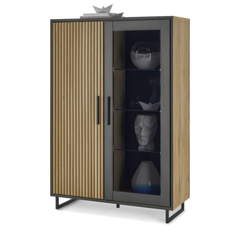 Trendstore Ela Vitrine halbhoch mit Akustikpaneelen - seitlich
