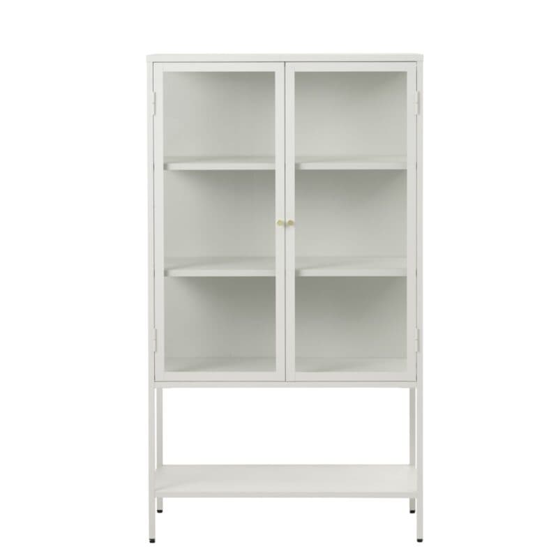 Liadomo Carmel Vitrine aus Metall in Greige mit Griffen in Gold.