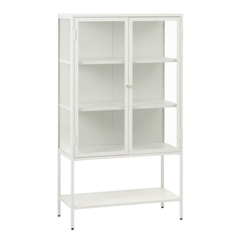 Liadomo Carmel Vitrine aus Metall in Greige mit Griffen in Gold.