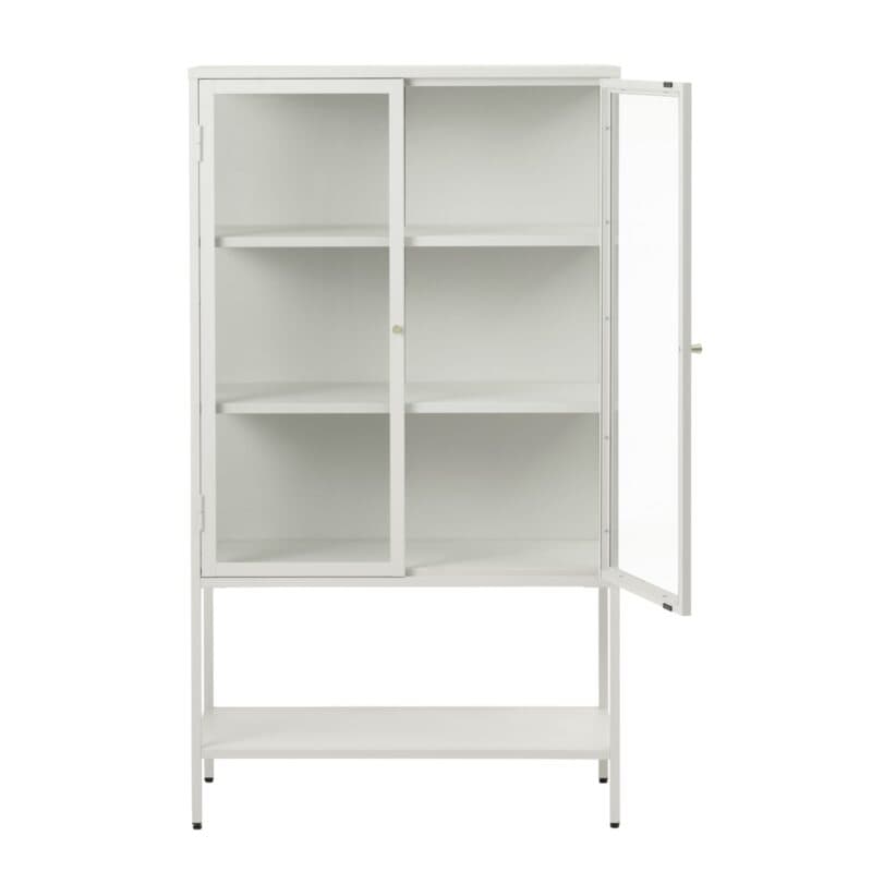 Liadomo Carmel Vitrine aus Metall in Greige mit Griffen in Gold.