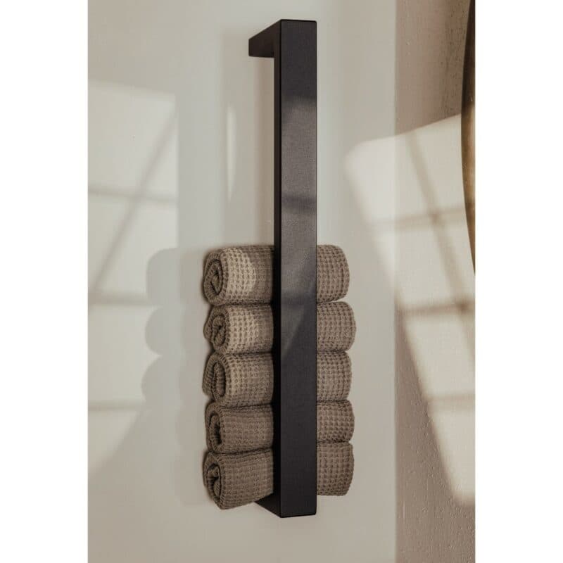 Metllabude Nali Handtuchhalter aus Metall in Schwarz - Wohnbeispiel