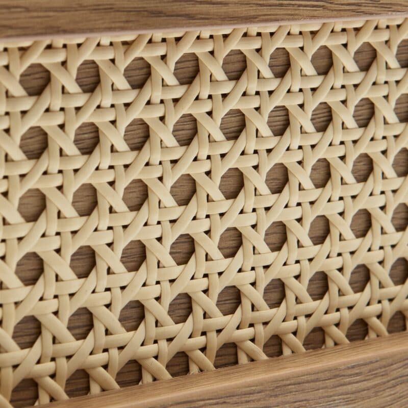 Liadomo Pensacola Kommode mit 3 Schubladen in Eiche Melamin mit Rattan - Detailbild.