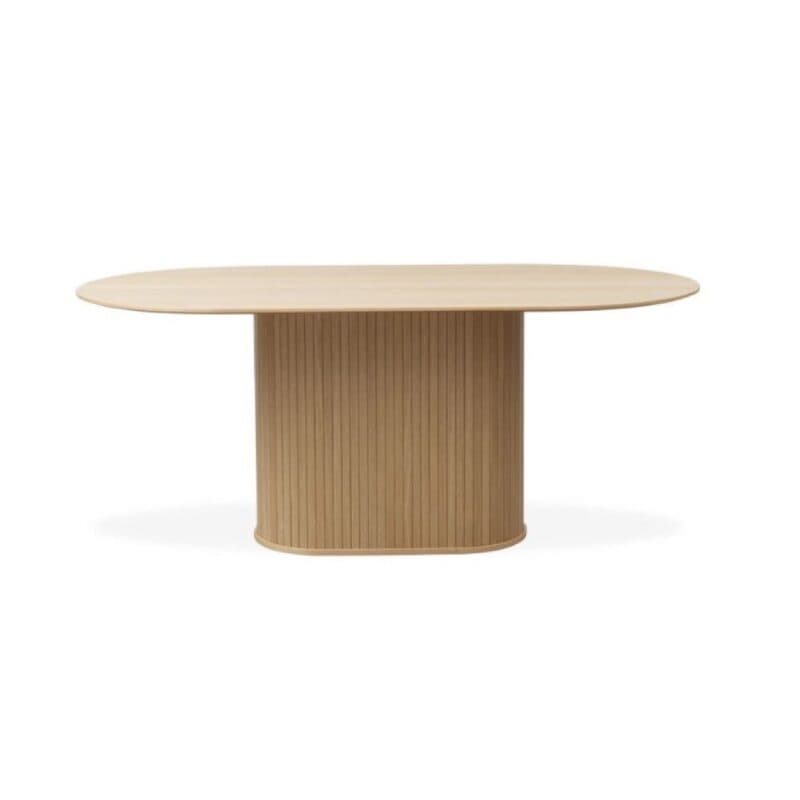 Liadomo Nola Esstisch mit Holzlamellen aus Eiche Furnier in Natur - frontal