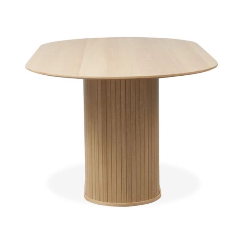 Liadomo Nola Esstisch mit Holzlamellen aus Eiche Furnier in Natur - seitlich