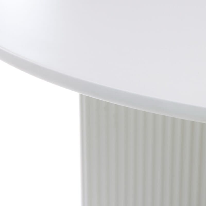 Liadomo Palma Esstisch rund in Dekor greige mit geriffeltem Gestell - Detailbild.