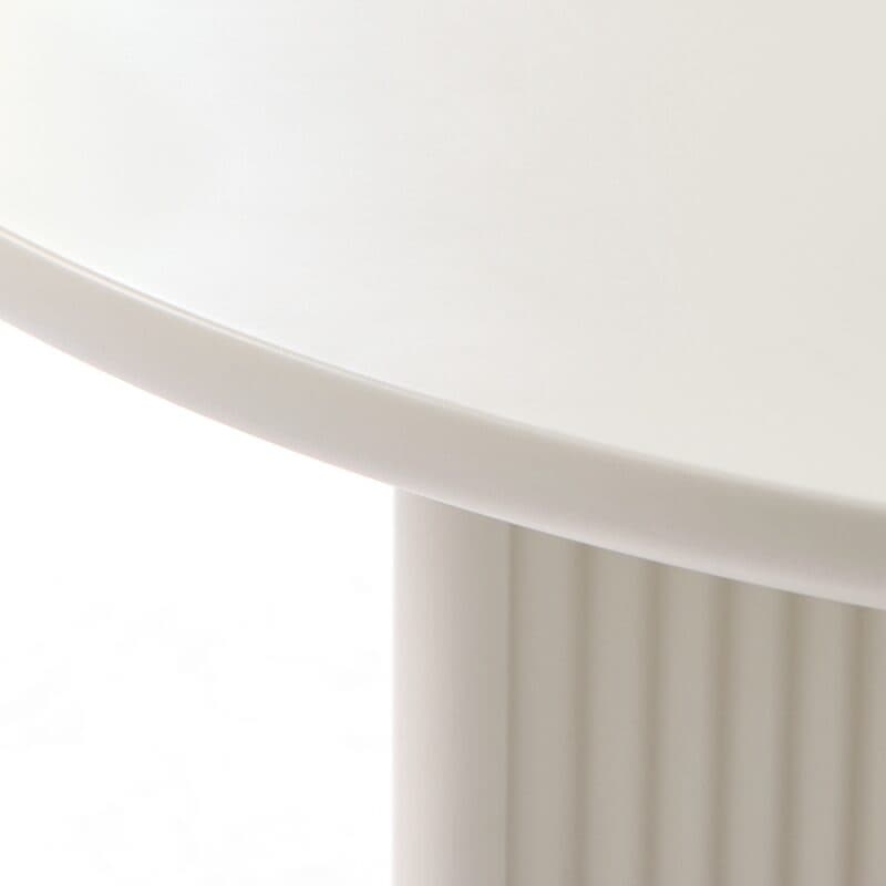 Liadomo Palma Couchtisch rund in Dekor greige mit geriffeltem Gestell - Detailbild.