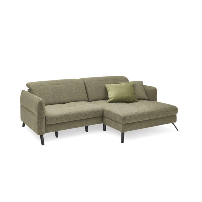 set one by Musterring SO 4400 Ecksofa in Bezug Amsterdam khaki - Ottomane rechts - Komfortvariante