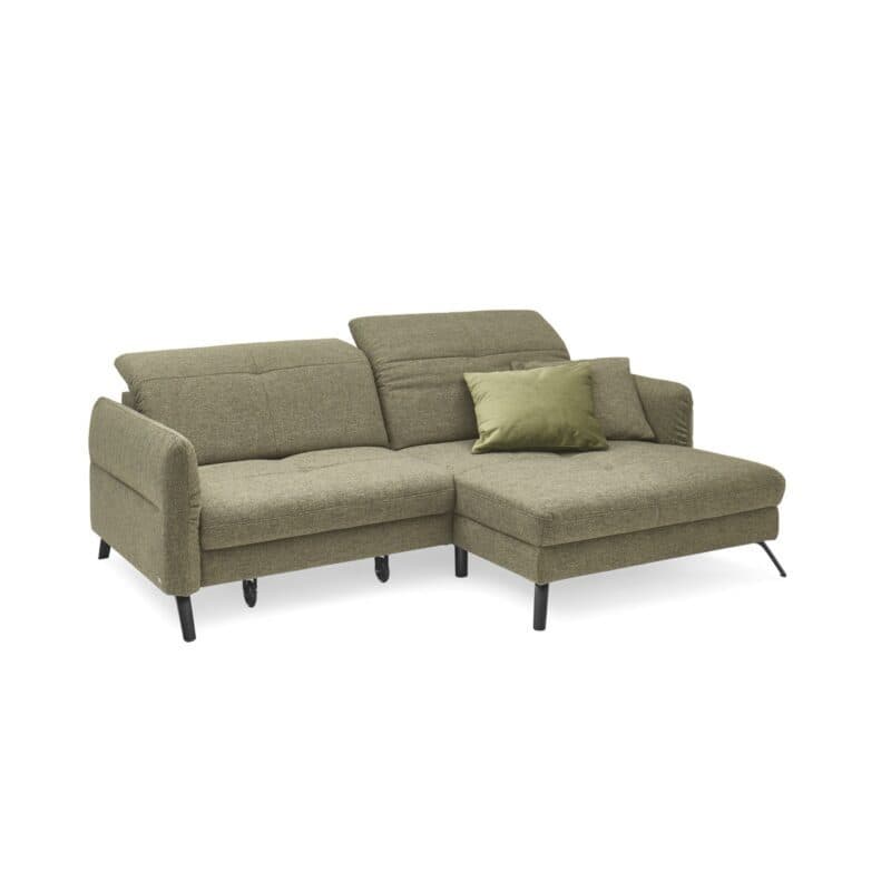 set one by Musterring SO 4400 Ecksofa in Bezug Amsterdam khaki - Ottomane rechts - Komfortvariante