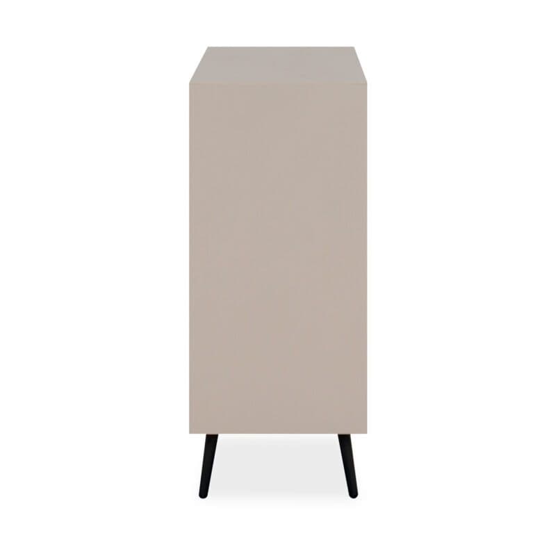 Liadomo Fona Sideboard mit zwei Türen in Beige mit Absetzungen in Schwarz - Seitenansicht