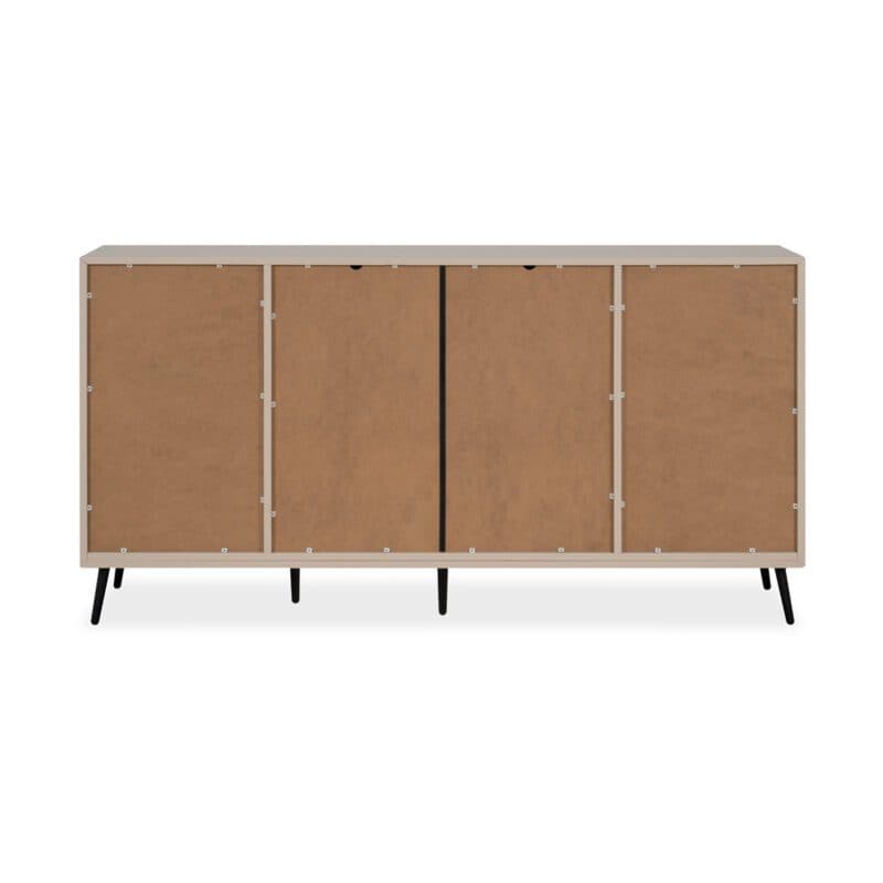 Liadomo Fona Sideboard mit vier Türen und einer Schublade in Beige mit Absetzungen in Schwarz - von hinten