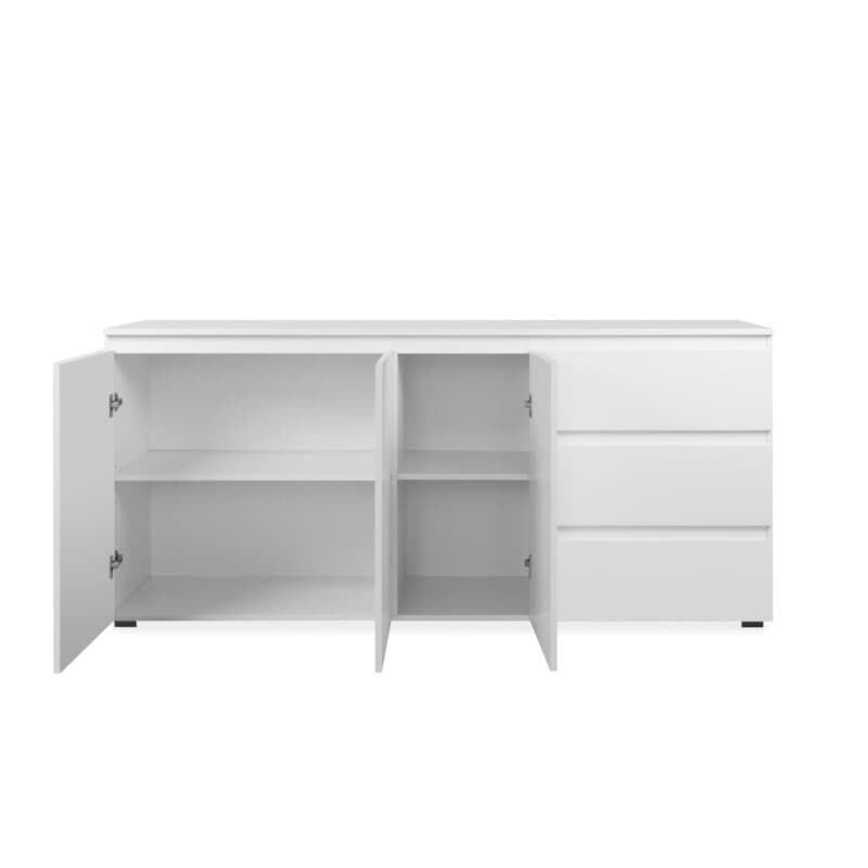 Lidaomo Femie Sideboard in Dekor weiß mit drei Türen und drei Schubkästen - offen