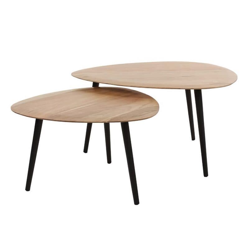 Liadomo Zoe Couchtisch - 2-Satz Tisch im Retro-Look