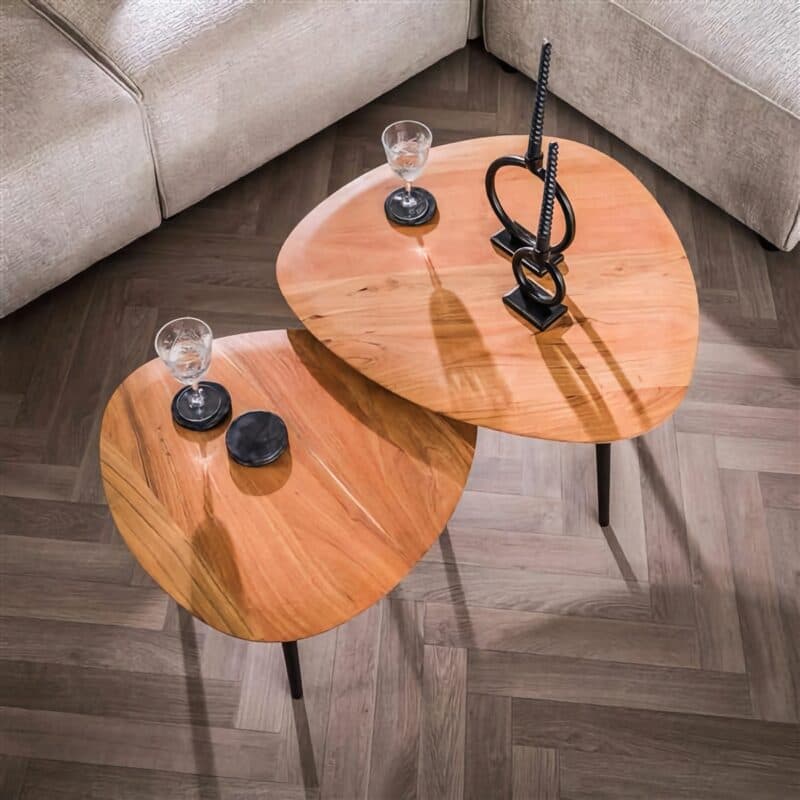 Liadomo Zoe Couchtisch - 2-Satz Tisch im Retro-Look, Wohnbeispiel