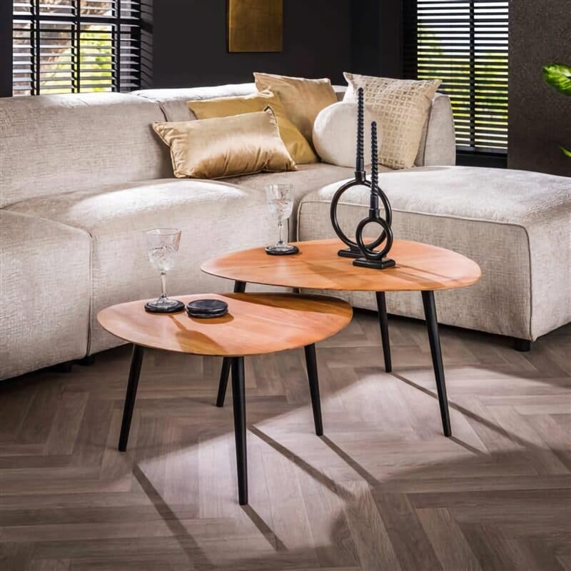 Liadomo Zoe Couchtisch - 2-Satz Tisch im Retro-Look, Wohnbeispiel