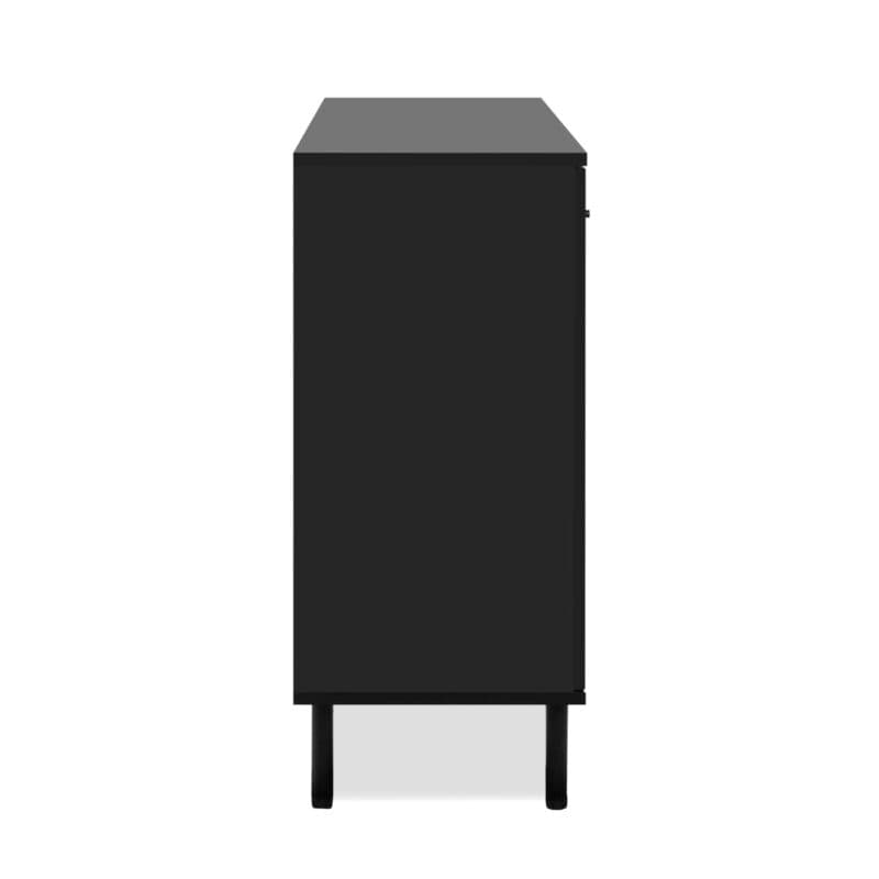Liadomo Fonza Sideboard mit drei Türen und vier Schubkästen in Deko schwarz mit Lamellenoptik in Eiche Artisan Nachbildung - Seite