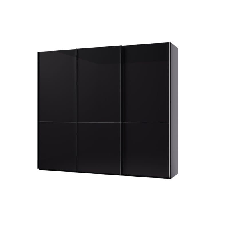 Musterring Imola Schwebetürenschrank mit Glasfronten in Graphit - Breite: 246 cm