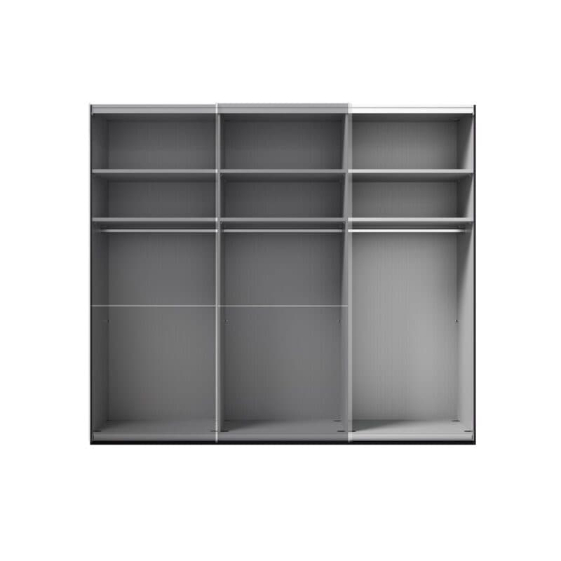 Musterring Imola Schwebetürenschrank mit Glasfronten in Graphit - Breite: 246 cm