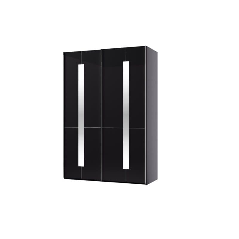 Musterring Imola Schwebetürenschrank 2-türig mit Glasfronten in Graphit und Zierspiegel - Breite: 149 cm