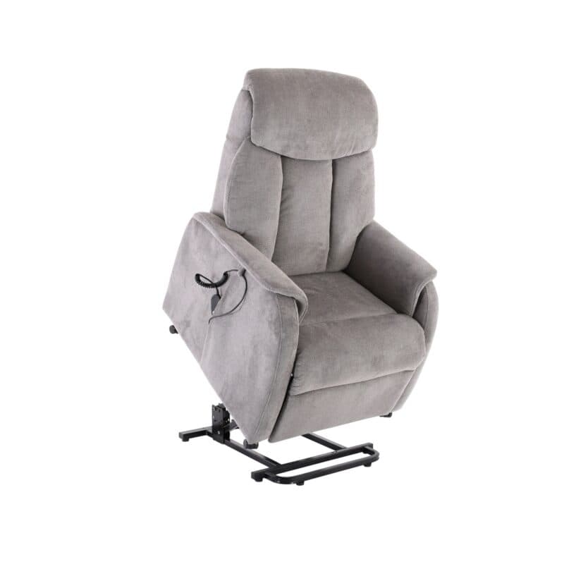 Louming Malek TV- Sessel in Bezug Enjoy 455 grau mit 3-motorischen Funktionen und Aufstehhilfe