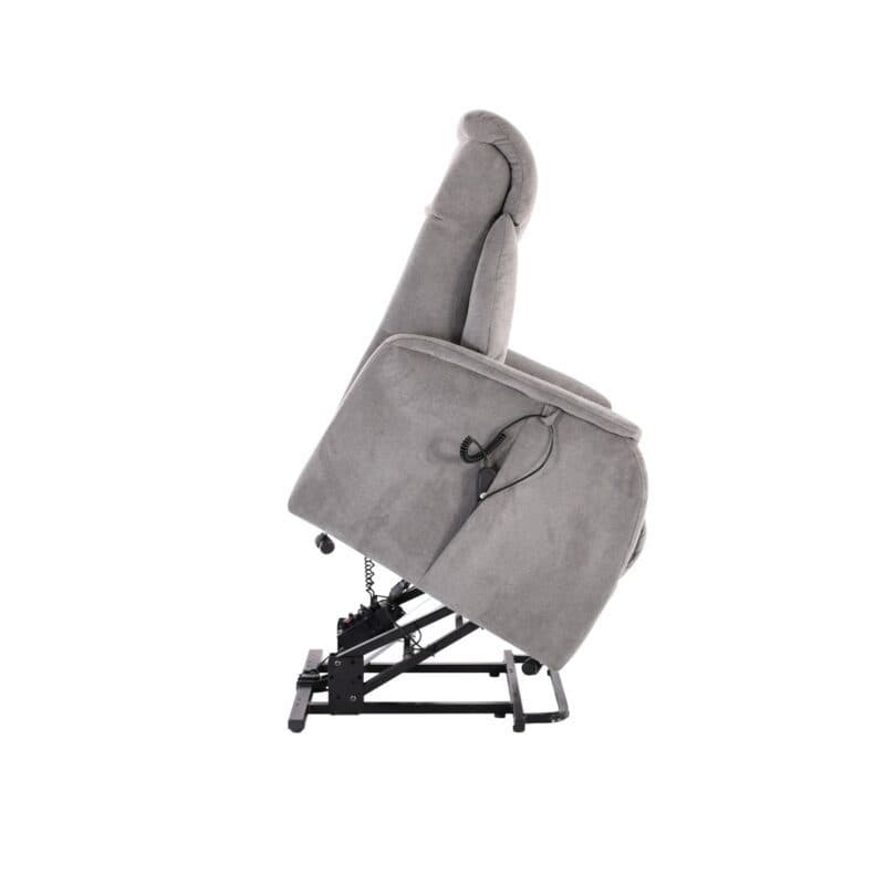 Louming Malek TV- Sessel in Bezug Enjoy 455 grau mit 3-motorischen Funktionen und Aufstehhilfe