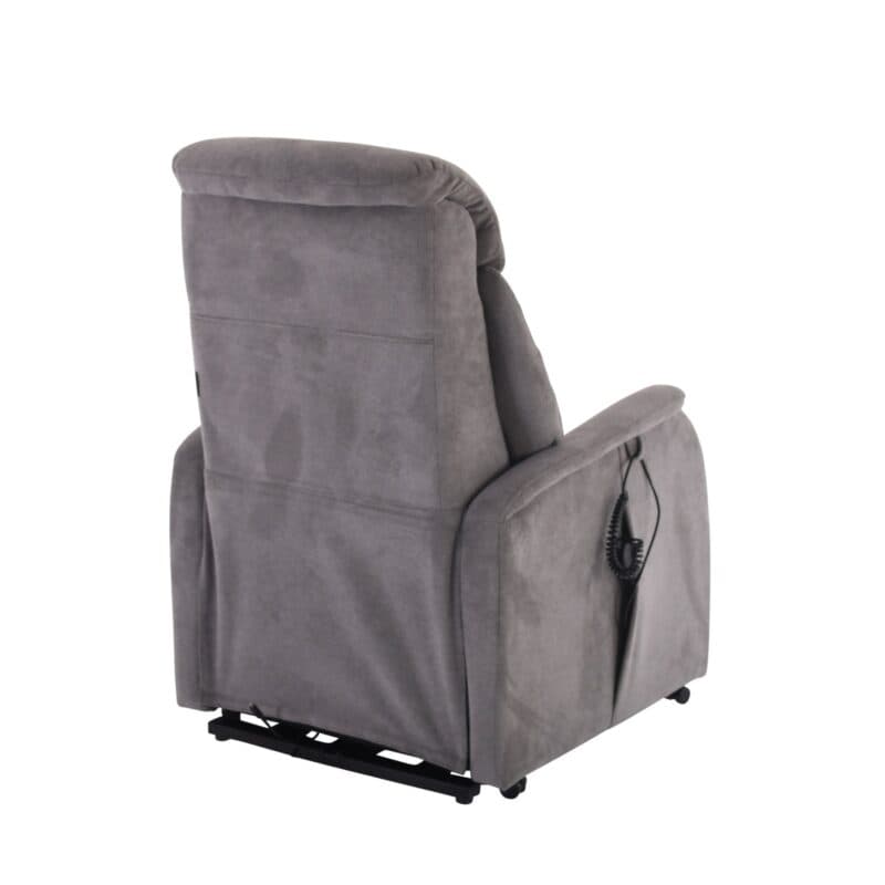 Louming Malek TV- Sessel in Bezug Enjoy 455 grau mit 3-motorischen Funktionen und Seitentasche