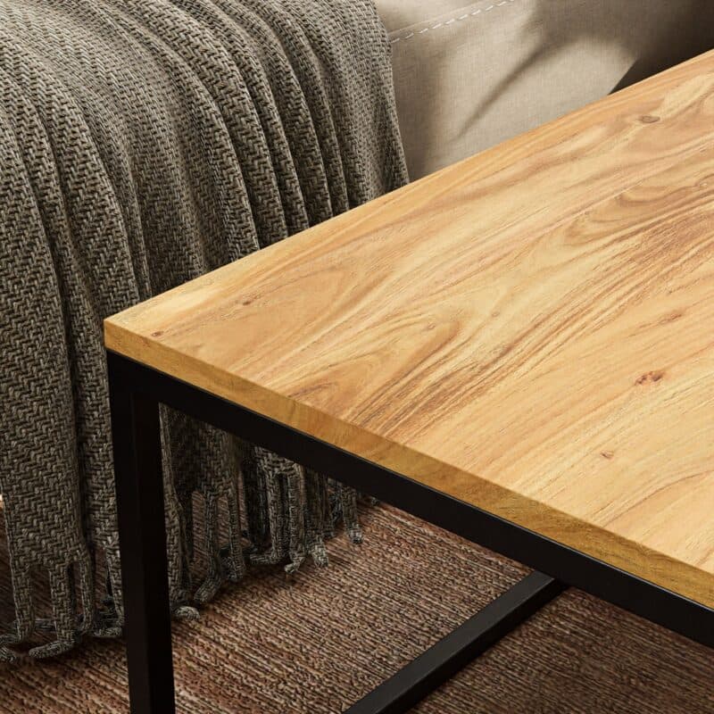 Liadomo Granada Couchtisch rechteckig mit Tischplatte aus Akazie, natur - Detail
