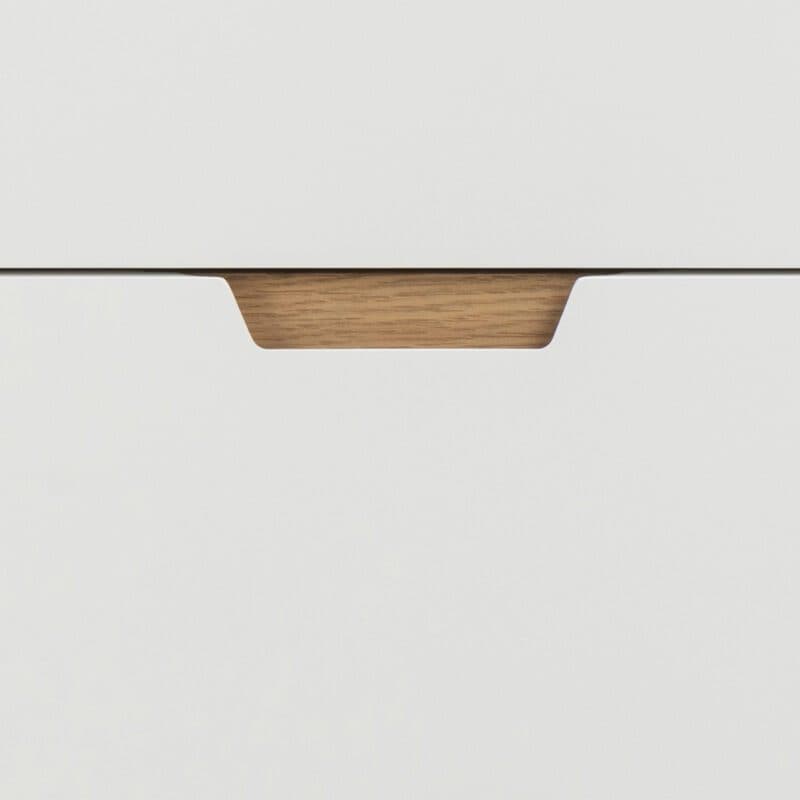 Liadomo Abella Kommode in Weiß und Eiche mit 4 Schubladen - Detail Griff