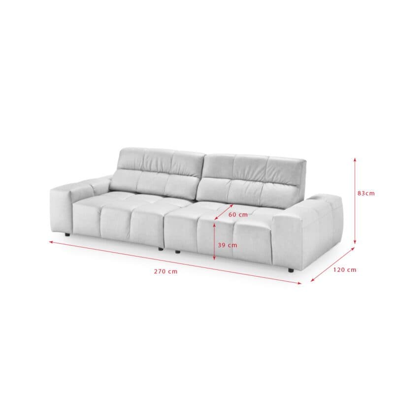 Musterring Marlo Ledersofa - Skizze mit Maßen