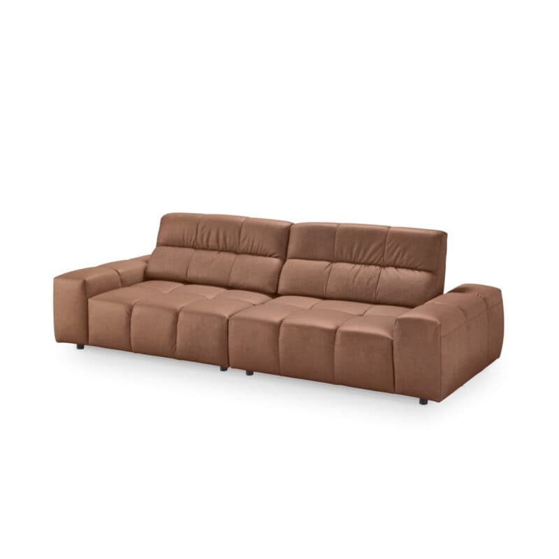 Musterring Marlo Ledersofa in Braun mit Rückenlehne vorne - Perspektivansicht