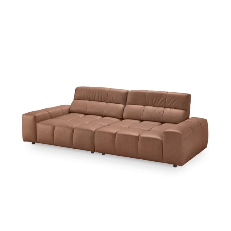 Musterring Marlo Ledersofa in Braun mit Rückenlehne hinten - Perspektivansicht