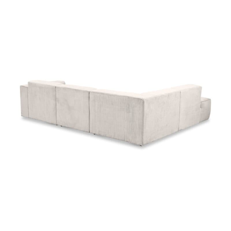 Dixx Divani Three Ecksofa mit Cordbezug in beige und Umbauecke links - Rückansicht