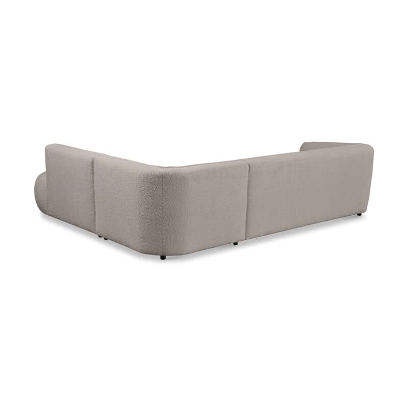 Dixx Divani Ecksofa mit Bouclé Bezug in Beige - Rückansicht