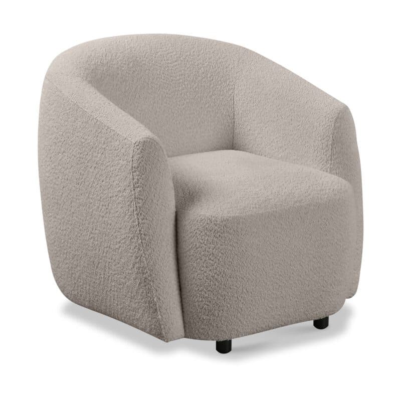 Dixx Divani Nine Sessel mit Bouclé Bezug und Drehfunktion - Perspektivansicht