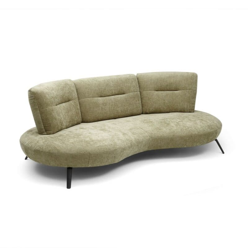 Trendstore Pacey organisch geformtes Sofa in Olive - Perspektivansicht