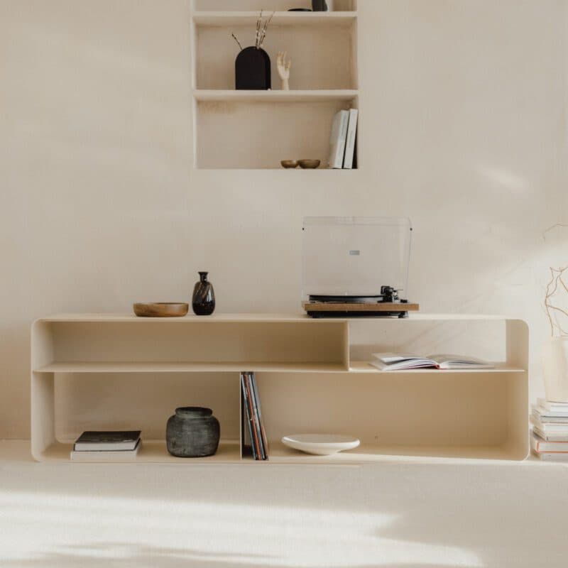 Metallbude Tavir Lowboard in Metall cashew - Wohnbeispiel