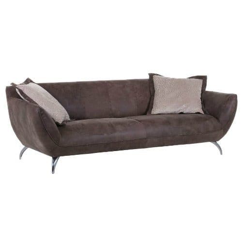 Trendstore Galina Megasofa 245 cm dunkelbraun mit Kissen