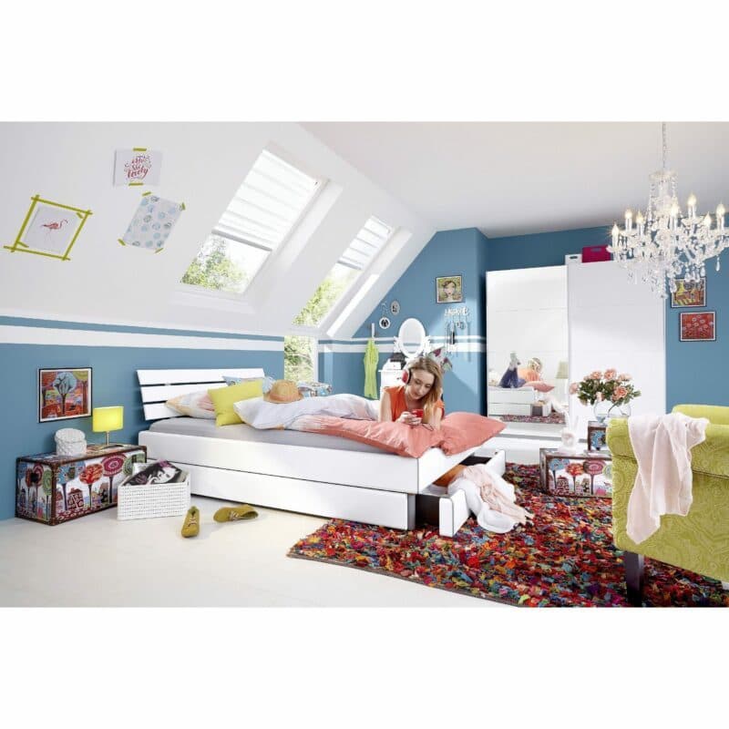 Trendstore „Rubito“ Schwebetürenschrank Spiegel-Weiß Wohnbeispiel (1)