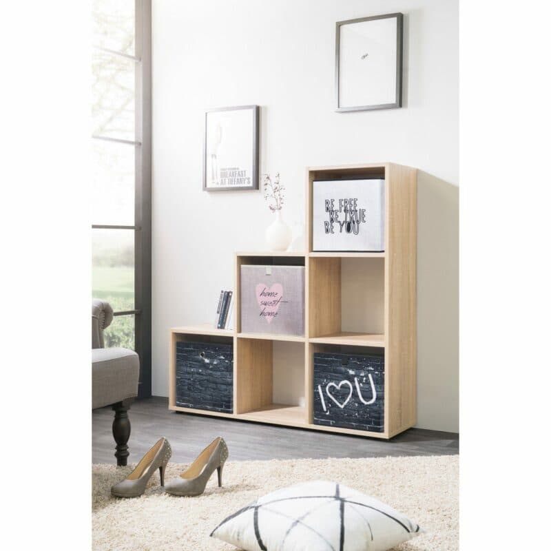 Trendstore „Fiette“ Raumteiler, Ambiente 1, Farbe Eiche Sägerau, mit Deko