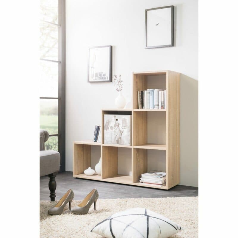 Trendstore „Fiette“ Raumteiler, Ambiente 2, Farbe Eiche Sägerau, mit Deko