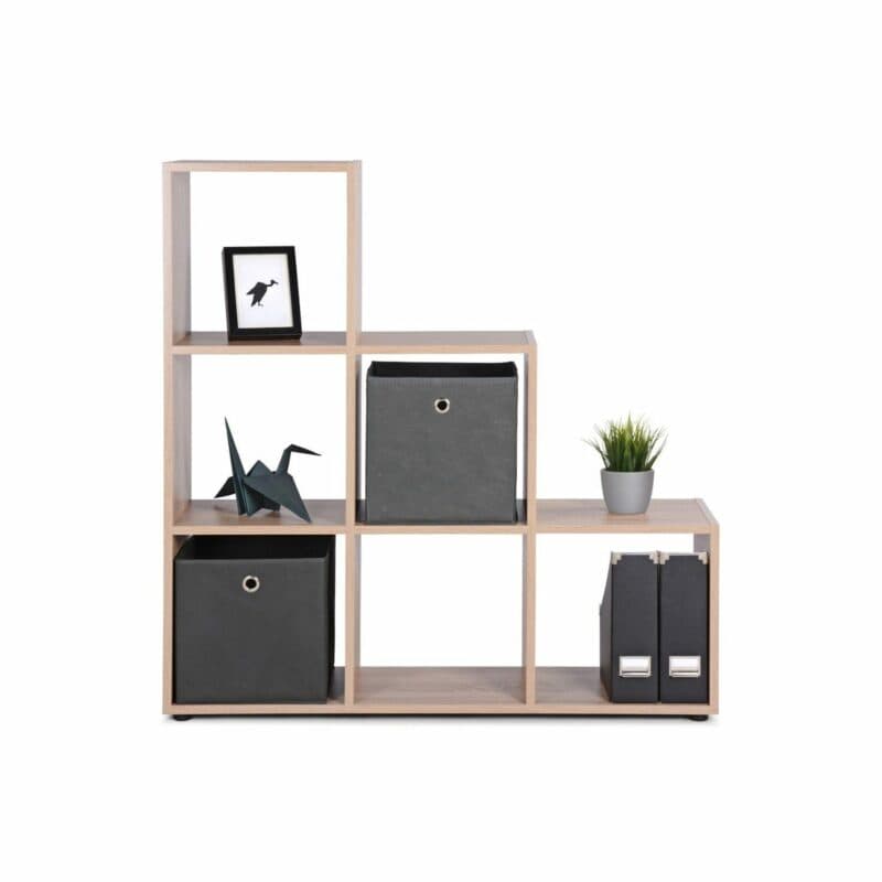 Trendstore „Fiette“ Raumteiler, frontal, Farbe Eiche Sägerau, mit Deko