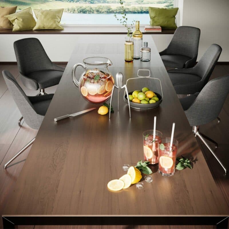 WIllisau „Prato“ Esstisch Wohnbeispiel Aufsicht Tischplatte